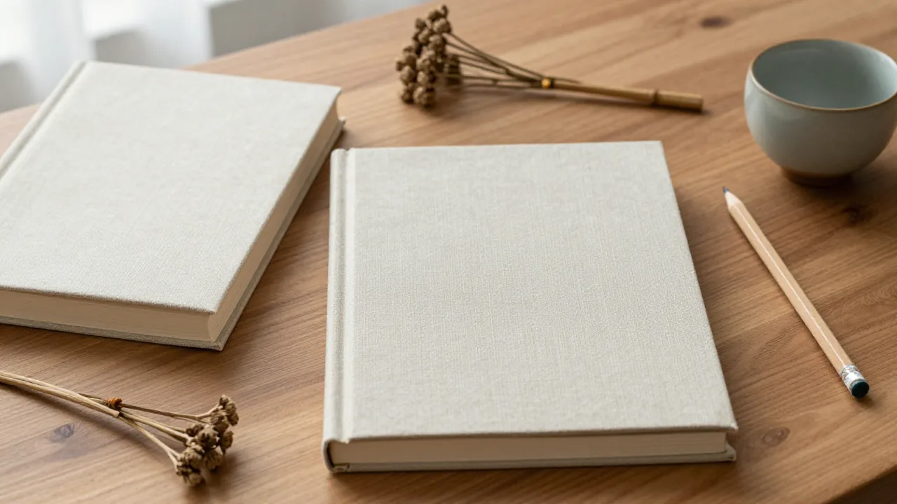 Blank I Ching books with yarrow stalks and pencil